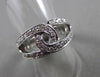 ANTIQUE WIDE .70CT DIAMOND 14KT WHITE GOLD OPEN LOVE INFINITY FUN RING #11096