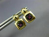 ESTATE .80CT AAA AMETHYST 14KT YELLOW GOLD 3D CLASSIC SQUARE STUD EARRINGS