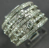 ESTATE WIDE 1.10CT DIAMOND 14KT WHITE GOLD 3D ETOILE MULTI ROW ANNIVERSARY RING