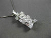 ESTATE 1.15CT MULTIPLE CUT DIAMOND 18KT WHITE GOLD RECTANGULAR FLOATING PENDANT