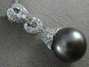ESTATE .40CT DIAMOND & AAA TAHITIAN PEARL 18K WHITE GOLD FILIGREE PENDANT #21600
