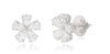 ESTATE 4.01CT DIAMOND 18KT WHITE GOLD 3D CLASSIC PEAR SHAPE FLOWER STUD EARRINGS