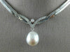 ESTATE .10CT DIAMOND & AAA SOUTH SEA PEARL 18KT WHITE GOLD FLAT NECKLACE #16480