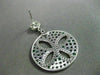 ESTATE LARGE 3.03CT DIAMOND SAPPHIRE & EMERALD 14KT WHITE GOLD FLOWER EARRINGS