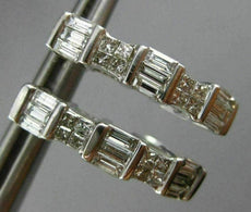 ESTATE 1.15CT PRINCESS & BAGUETTE DIAMOND 14KT YELLOW GOLD 3D HANGING EARRINGS