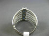 ESTATE WIDE .70CT DIAMOND & AAA SAPPHIRE 14K WHITE GOLD 3D MULTI ROW ETOILE RING