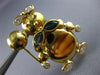 ANTIQUE AAA WHITE SAPPHIRE & EMERALD 18KT YELLOW GOLD BUNNY RABBIT PIN #12532