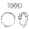 1.50CT DIAMOND PLATINUM OVAL & ROUND MULTI FLOWER SEMI ETERNITY ANNIVERSARY RING
