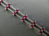 ESTATE WIDE 4.92CT DIAMOND RUBY 18KT WHITE GOLD MULTI ROW ETOILE TENNIS BRACELET