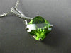 ESTATE 3.62CT DIAMOND & PERIDOT 14KT WHITE GOLD SQUARE INFINITY FLOATING PENDANT