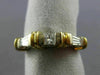 ESTATE .70CT PRINCESS DIAMOND  14K & 18K TWO TONE GOLD 3D WEDDING RING #7064