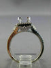 ESTATE WIDE .50CT DIAMOND 14KT WHITE GOLD SQUARE HALO SEMI MOUNT ENGAGEMENT RING