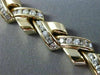 ESTATE WIDE 5CT DIAMOND 14KT YELLOW GOLD 3D CRISS CROSS V SHAPE TENNIS BRACELET