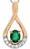 .41CT DIAMOND & AAA EMERALD 14K ROSE GOLD 3D OVAL & ROUND TEAR DROP LOVE PENDANT
