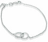 ESTATE .11CT DIAMOND 14K WHITE GOLD 3D CLASSIC LOVE HEART FRIENDSHIP BRACELET