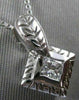 ESTATE .27CT SQUARE DIAMOND SOLITAIRE FILIGREE 14K WHITE GOLD PENDANT FVVS 10305