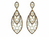 ESTATE 2.85CT WHITE & CHOCOLATE FANCY DIAMOND 14KT YELLOW GOLD HANGING EARRINGS
