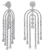 EXTRA LARGE 6.98CT DIAMOND 18K WHITE GOLD MULTI SHAPE FLORAL CHANDELIER EARRINGS