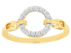 ESTATE .20CT DIAMOND 14KT 2 TONE GOLD CLASSIC CIRCLE OF LIFE LOVE KNOT FUN RING