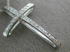 ESTATE LARGE .35CT ROUND DIAMOND 18KT WHITE GOLD 3D CLASSIC CROSS PENDANT #1140