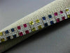 ESTATE WIDE 10.28CT DIAMOND & MULTI COLOR SAPPHIRE 14K WHITE GOLD LONG BRACELET