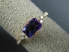 ESTATE 1.04CT DIAMOND & AAA AMETHYST 14KT ROSE GOLD 3D CLUSTER RECTANGULAR RING
