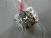 ESTATE WIDE .52CT WHITE & FANCY YELLOW DIAMOND 18KT WHITE GOLD FLOWER LOVE RING