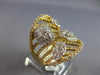LARGE 2.19CT DIAMOND 14KT 2 TONE GOLD 3D CLUSTER MULTI SHAPE INVISIBLE FUN RING