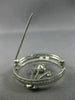 ANTIQUE LARGE 1.5CT OLD MINE DIAMOND & AAA SAPPHIRE 14K WHITE GOLD FLOWER BROOCH
