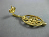 ESTATE .11CT DIAMOND 14K 2 TONE GOLD FILIGREE FLOWER LOVE KNOT HANGING EARRINGS