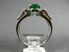 ESTATE 1.21CT DIAMOND & AAA OVAL EMERALD 14KT WHITE GOLD 3D LOVE ENGAGEMENT RING