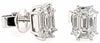 ESTATE .59CT DIAMOND 14KT WHITE GOLD 3D ASSCHER INVISIBLE OCTAGON STUD EARRINGS