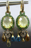 12.30CT DIAMOND & AAA MULTI GEMS 14KT YELLOW GOLD FILIGREE FUN HANGING EARRINGS