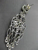 ESTATE LARGE 1.21CT DIAMOND 14KT WHITE GOLD CHANDELIER FLOWER HANGING EARRINGS