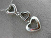 ESTATE .06CT DIAMOND 14KT WHITE GOLD 3D OPEN TRIPLE HEART FLOATING LOVE PENDANT