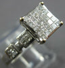 ESTATE LARGE .90CT DIAMOND 14KT WHITE GOLD 3D PRINCESS INVISIBLE ENGAGEMENT RING