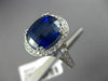 ESTATE LARGE 9.14CT DIAMOND & AAA SAPPHIRES 14KT WHITE GOLD OVAL ENGAGEMENT RING