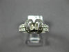 ESTATE WIDE .46CT DIAMOND 14K WHITE GOLD 2 ROW SEMI MOUNT ENGAGEMENT RING #19591