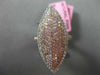 ESTATE EXTRA LARGE 1.34CT DIAMOND 18KT WHITE & ROSE GOLD 3D MARQUISE PAVE RING