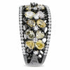 LARGE 2.55CT WHITE & MULTI COLOR DIAMOND 18KT BLACK GOLD 3D ANNIVERSARY RING