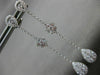 ESTATE 1.19CT DIAMOND 18K WHITE GOLD SOLITAIRE TEAR DROP FLOWER HANGING EARRINGS