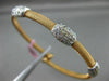 ESTATE 1.05CT DIAMOND 14KT WHITE & ROSE GOLD PAST PRESENT FUTURE BANGLE BRACELET