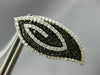 ESTATE LARGE 1.85CT WHITE & BLACK DIAMOND 14K WHITE GOLD MULTI LEAF STUD EARRING