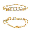 WIDE 1.55CT DIAMOND 14K YELLOW GOLD 3D CIRCULAR LOVE KNOT DOUBLE STRAND BRACELET