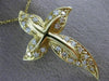 ESTATE LARGE .74CT DIAMOND 14KT YELLOW GOLD PAVE CROSS FLOATING PENDANT #17554