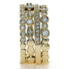 LARGE .6CT DIAMOND 18K YELLOW GOLD MULTI ROW FILIGREE STACKABLE ANNIVERSARY RING