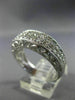 ESTATE WIDE .80CT DIAMOND 14KT WHITE GOLD OPEN FILIGREE TWO ROW ANNIVERSARY RING