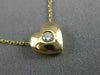 ESTATE .08CT DIAMOND 14KT YELLOW GOLD 3D CLASSIC SOLITAIRE HEART PENDANT #4666