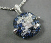 LARGE 1.68CT DIAMOND & AAA SAPPHIRE 18KT WHITE & BLACK GOLD SQUARE PAVE PENDANT