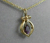 ESTATE 1CTW HANGING DIAMOND AMETHYST 14K GOLD OPEN BOW PENDANT + CHAIN #21Mx11MM